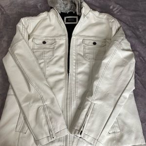 Bucket Brand Faux Leather Hooded Jacket